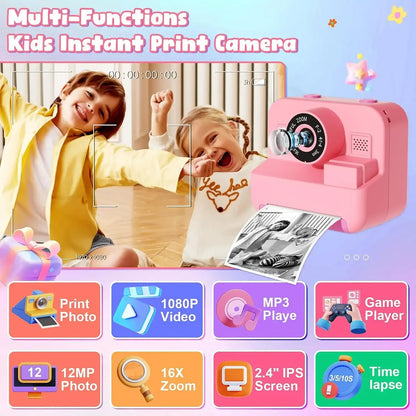 Kids Instant Print Camera – 32GB, Thermal